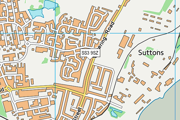 SS3 9SZ map - OS VectorMap District (Ordnance Survey)