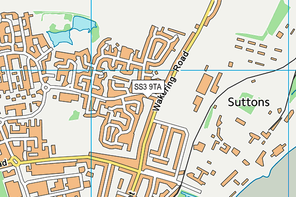 SS3 9TA map - OS VectorMap District (Ordnance Survey)