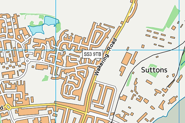 SS3 9TB map - OS VectorMap District (Ordnance Survey)