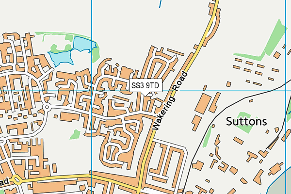 SS3 9TD map - OS VectorMap District (Ordnance Survey)