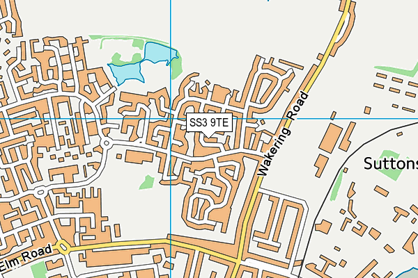 SS3 9TE map - OS VectorMap District (Ordnance Survey)