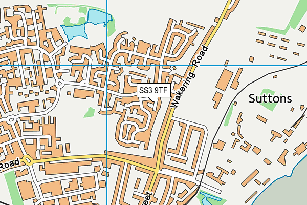 SS3 9TF map - OS VectorMap District (Ordnance Survey)