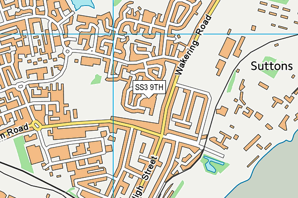 SS3 9TH map - OS VectorMap District (Ordnance Survey)