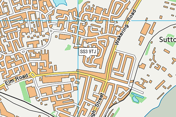 SS3 9TJ map - OS VectorMap District (Ordnance Survey)