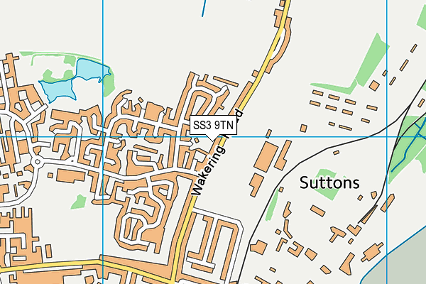 SS3 9TN map - OS VectorMap District (Ordnance Survey)