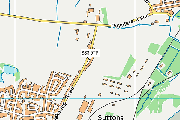 SS3 9TP map - OS VectorMap District (Ordnance Survey)