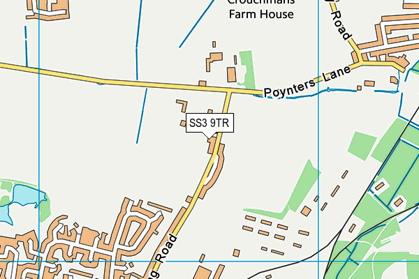 SS3 9TR map - OS VectorMap District (Ordnance Survey)