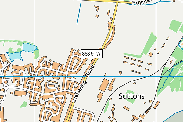 SS3 9TW map - OS VectorMap District (Ordnance Survey)