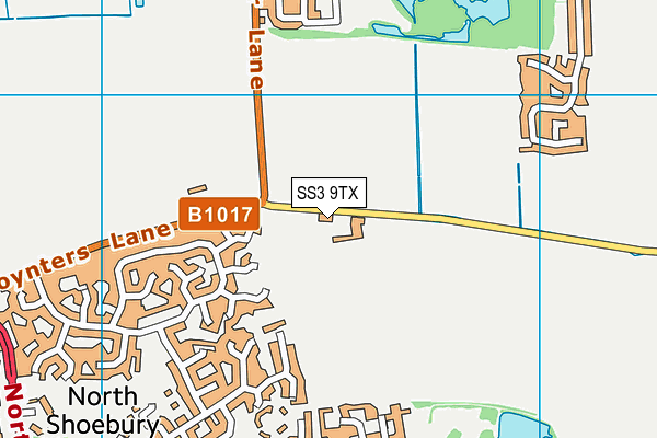 SS3 9TX map - OS VectorMap District (Ordnance Survey)
