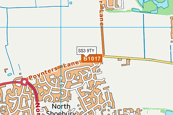 SS3 9TY map - OS VectorMap District (Ordnance Survey)