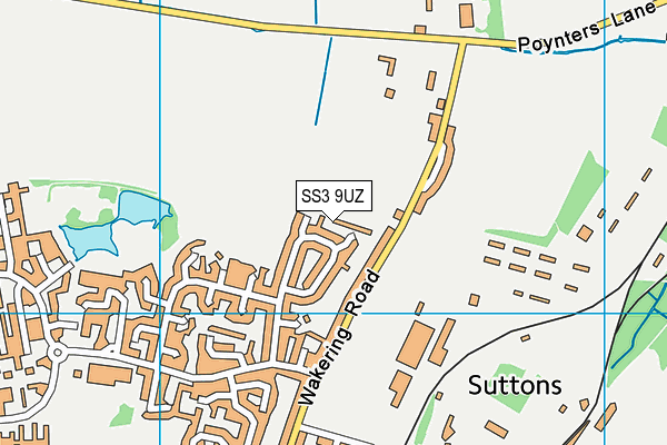 SS3 9UZ map - OS VectorMap District (Ordnance Survey)