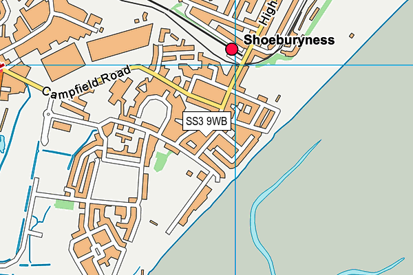 SS3 9WB map - OS VectorMap District (Ordnance Survey)