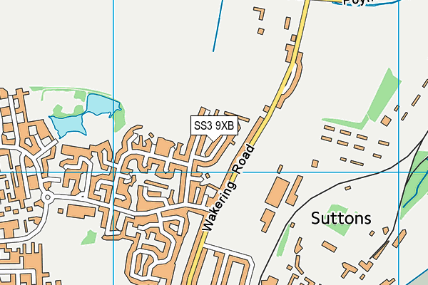 SS3 9XB map - OS VectorMap District (Ordnance Survey)