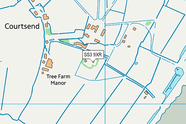 SS3 9XR map - OS VectorMap District (Ordnance Survey)