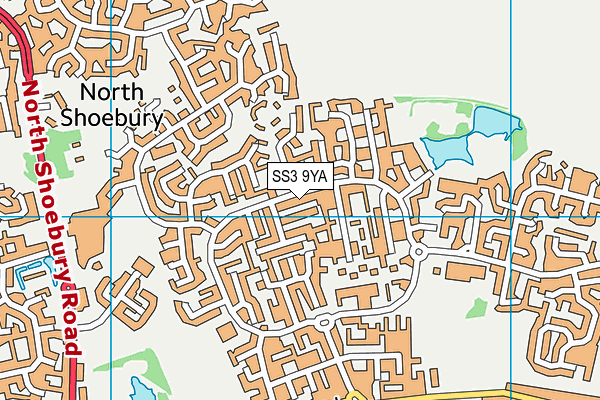 SS3 9YA map - OS VectorMap District (Ordnance Survey)