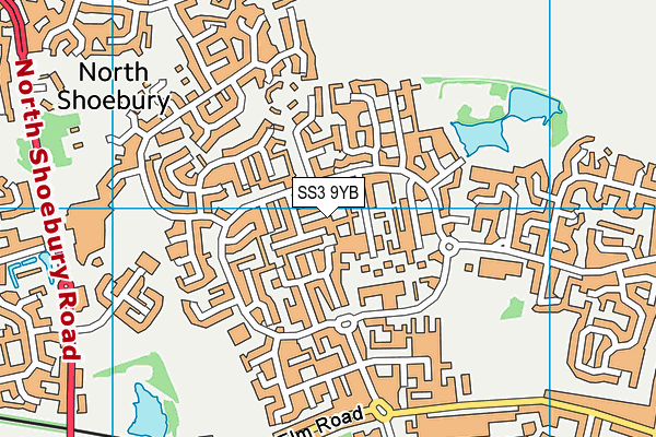 SS3 9YB map - OS VectorMap District (Ordnance Survey)