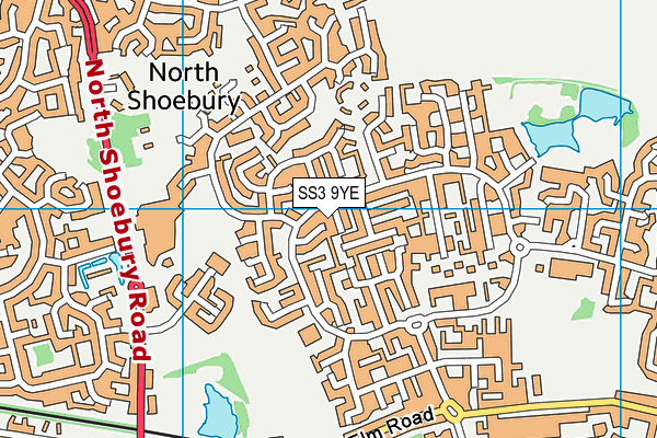 SS3 9YE map - OS VectorMap District (Ordnance Survey)