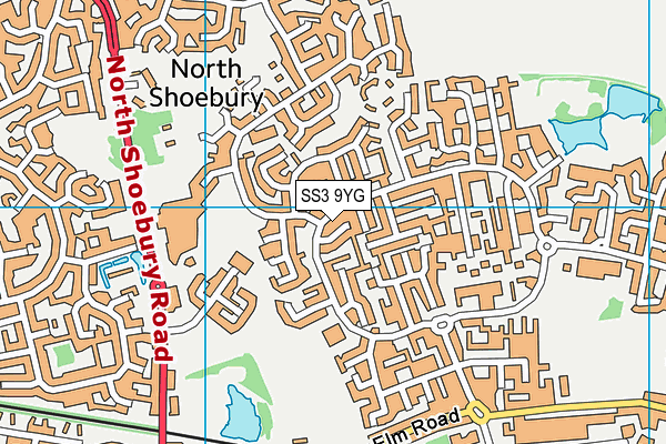 SS3 9YG map - OS VectorMap District (Ordnance Survey)