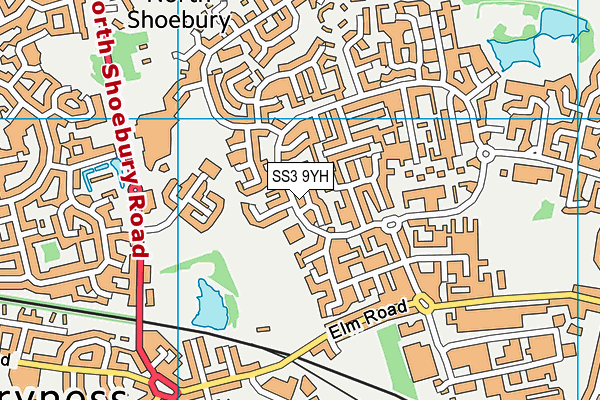 SS3 9YH map - OS VectorMap District (Ordnance Survey)