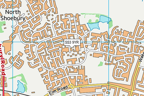 SS3 9YR map - OS VectorMap District (Ordnance Survey)