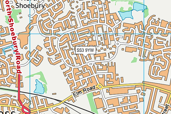 SS3 9YW map - OS VectorMap District (Ordnance Survey)