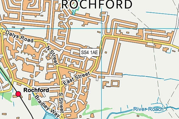 SS4 1AE map - OS VectorMap District (Ordnance Survey)