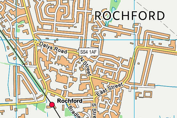 SS4 1AF map - OS VectorMap District (Ordnance Survey)