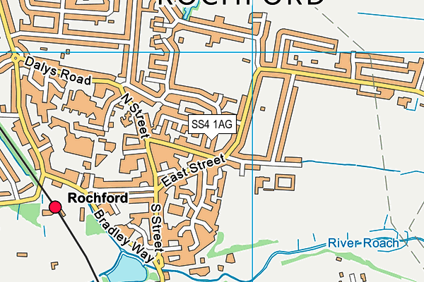 SS4 1AG map - OS VectorMap District (Ordnance Survey)