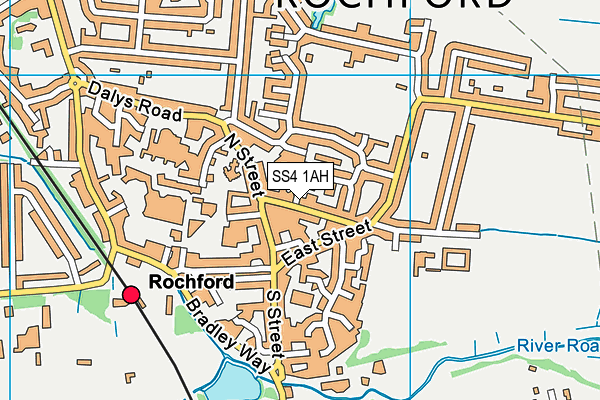 SS4 1AH map - OS VectorMap District (Ordnance Survey)