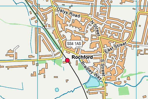 SS4 1AS map - OS VectorMap District (Ordnance Survey)