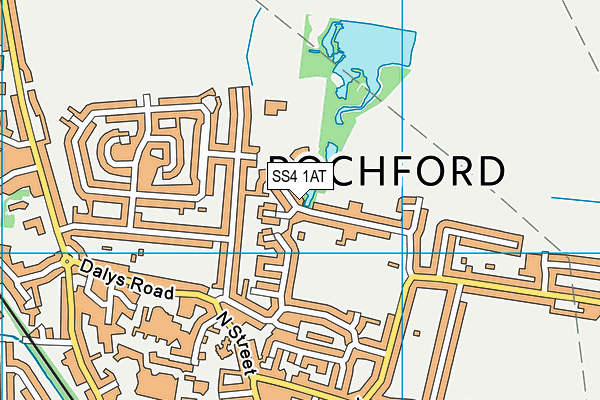 SS4 1AT map - OS VectorMap District (Ordnance Survey)