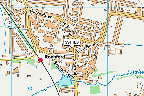 SS4 1BD map - OS VectorMap District (Ordnance Survey)