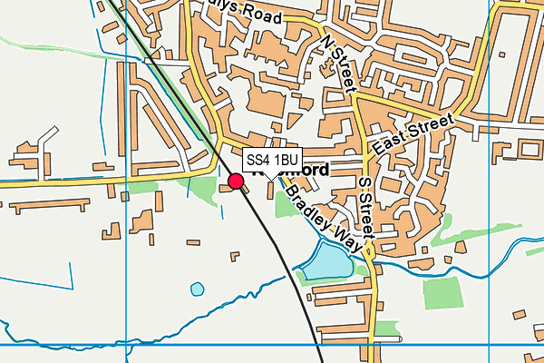 SS4 1BU map - OS VectorMap District (Ordnance Survey)