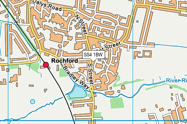 SS4 1BW map - OS VectorMap District (Ordnance Survey)