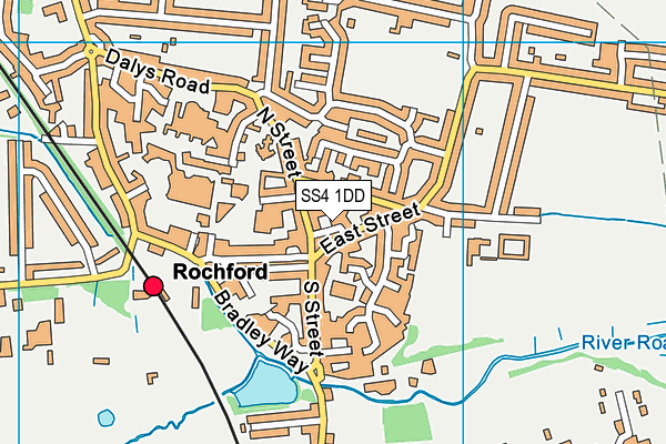 SS4 1DD map - OS VectorMap District (Ordnance Survey)