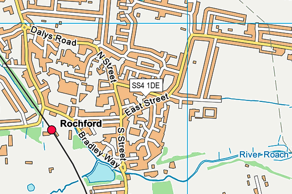 SS4 1DE map - OS VectorMap District (Ordnance Survey)