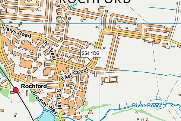 SS4 1DG map - OS VectorMap District (Ordnance Survey)