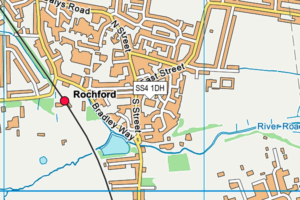 SS4 1DH map - OS VectorMap District (Ordnance Survey)