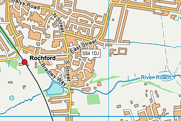 SS4 1DJ map - OS VectorMap District (Ordnance Survey)