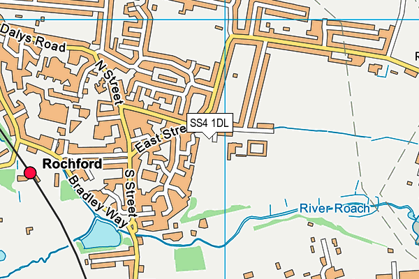 SS4 1DL map - OS VectorMap District (Ordnance Survey)