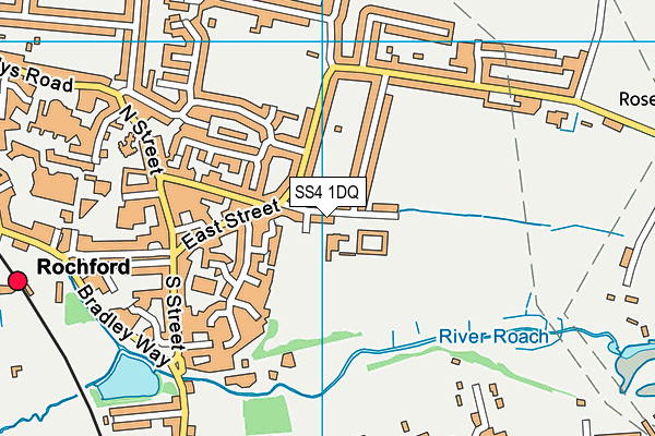 Rocheway Sports Ground map (SS4 1DQ) - OS VectorMap District (Ordnance Survey)