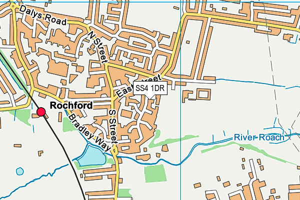 SS4 1DR map - OS VectorMap District (Ordnance Survey)
