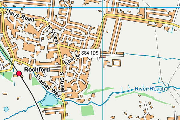 SS4 1DS map - OS VectorMap District (Ordnance Survey)