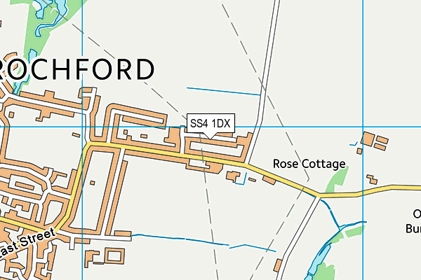 SS4 1DX map - OS VectorMap District (Ordnance Survey)