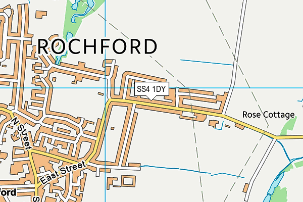 SS4 1DY map - OS VectorMap District (Ordnance Survey)