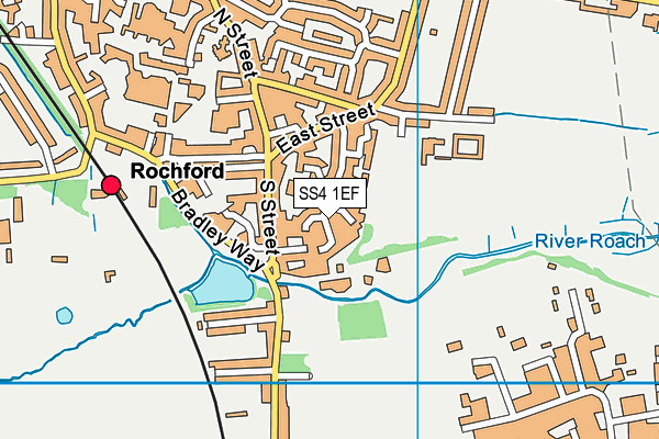 SS4 1EF map - OS VectorMap District (Ordnance Survey)