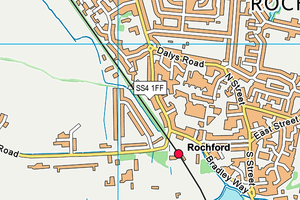 SS4 1FF map - OS VectorMap District (Ordnance Survey)