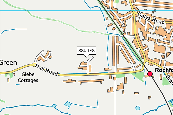 SS4 1FS map - OS VectorMap District (Ordnance Survey)