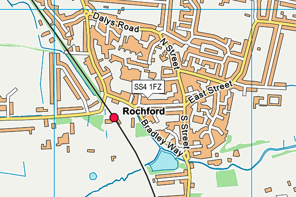 SS4 1FZ map - OS VectorMap District (Ordnance Survey)