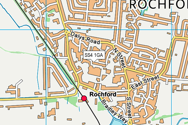 SS4 1GA map - OS VectorMap District (Ordnance Survey)